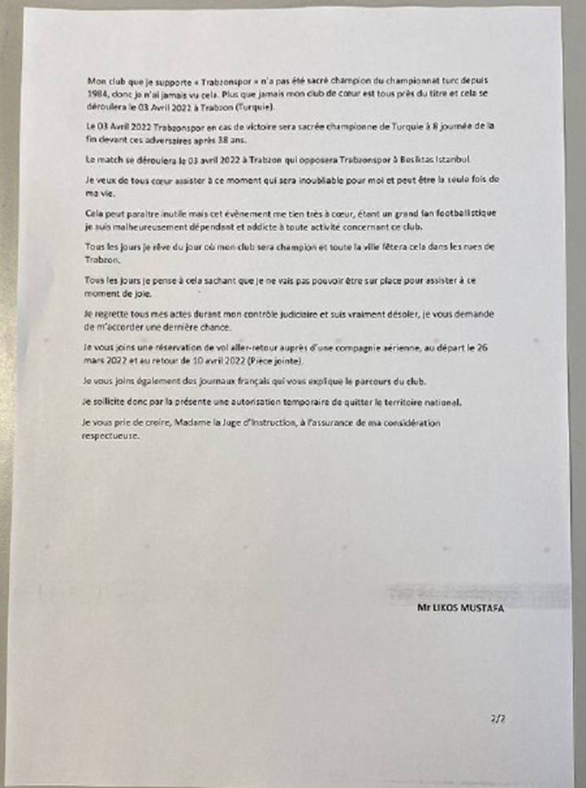 Yurtdışına çıkış yasağı olan Trabzonsporlu Mustafa Likos'a Fransız yargıçtan izin!
