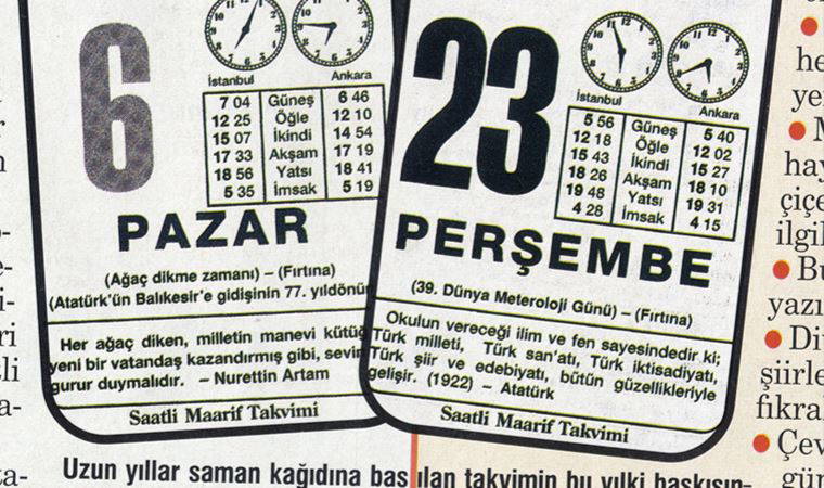 Saatli maarif takvimi