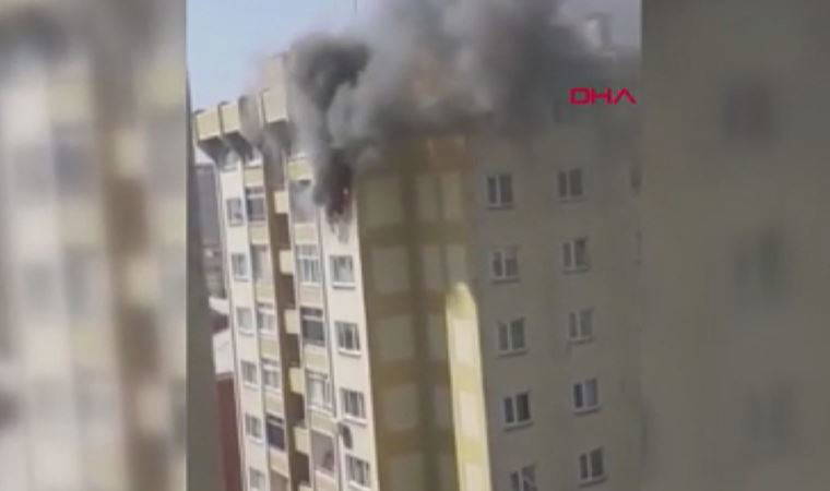 12 katlı binanın 11'inci katında yangın çıktı