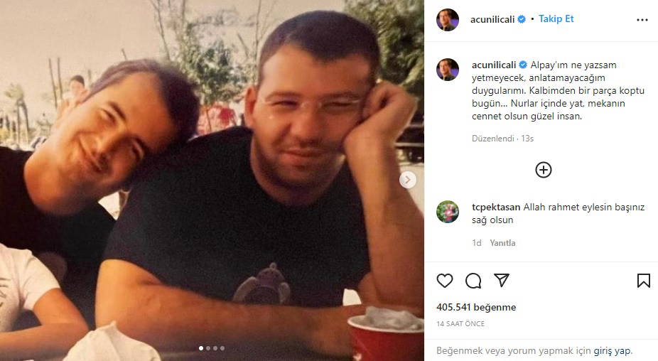 Sağ kolu Alpay Kazan'ı kaybeden Acun Ilıcalı'dan duygusal paylaşım