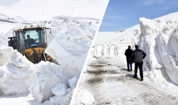 Bitlis'te '6 metrelik' karla mücadele: '700 bin litre yakıt kullandık' (01 Nisan 2022) (Video Haber)