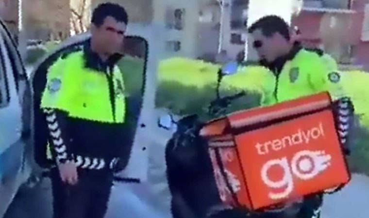 Polis ve moto kuryenin tartışması kameraya yansıdı: 'İstersen kaçmayı dene, beynine bir tane sıkarım'