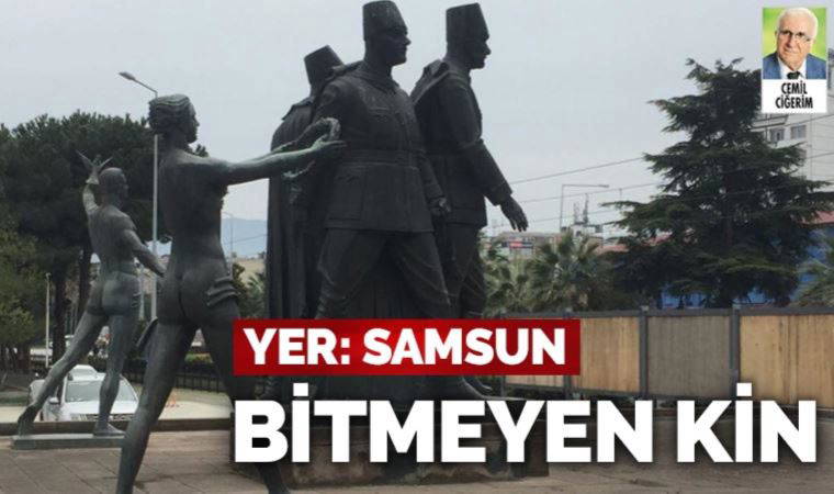 AKP’li Samsun Belediyesi, Atatürk'ün İlkadım Anıtı önüne reklam panosu koydu, lambaları söktü