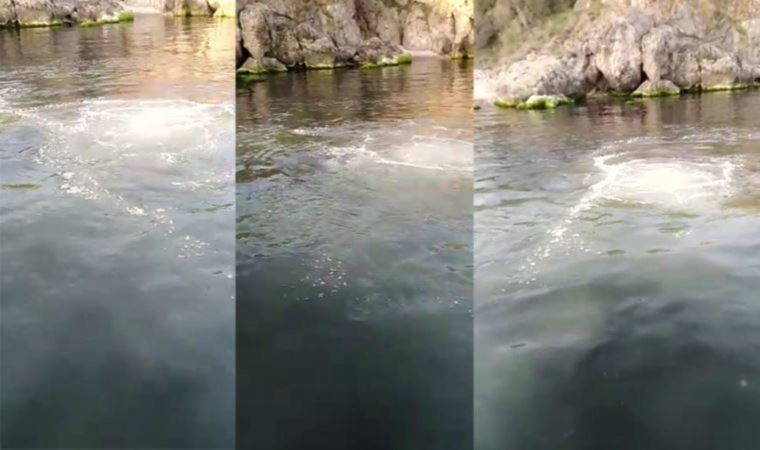 Heybeliada'da derin deniz deşarj hattı patladı, lağım suyu deniz yüzeyine çıktı (26 Nisan 2022) (Video Haber)