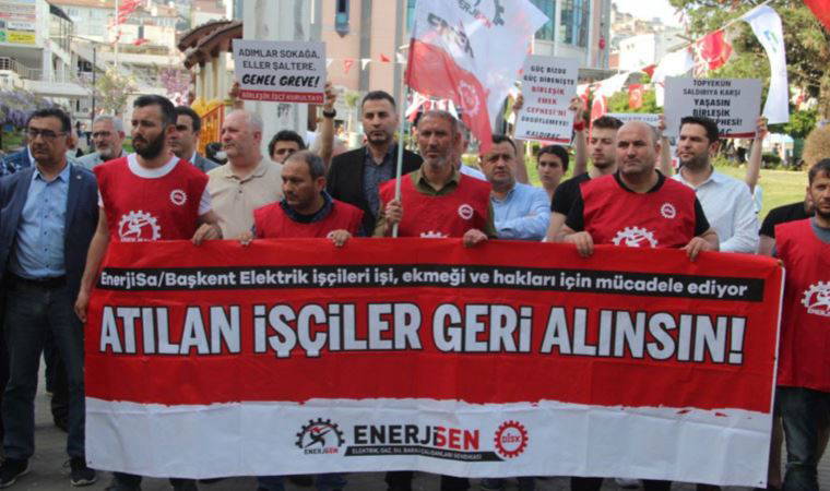 EnerjiSA işçilerinden eylem: 'Hakkımızı alana kadar geri dönmeyeceğiz'