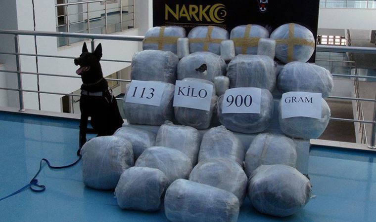 Adana'da sebze kasalarına gizlenen 113 kilo esrarı 'Uzi' buldu (29 Nisan 2022)