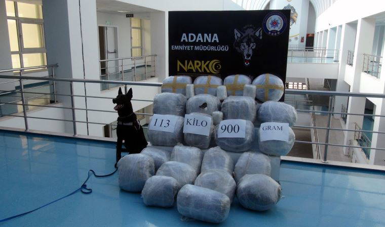 Adana'da sebze kasalarına gizlenen 113 kilo esrarı 'Uzi' buldu (29 Nisan 2022) (Video Haber)
