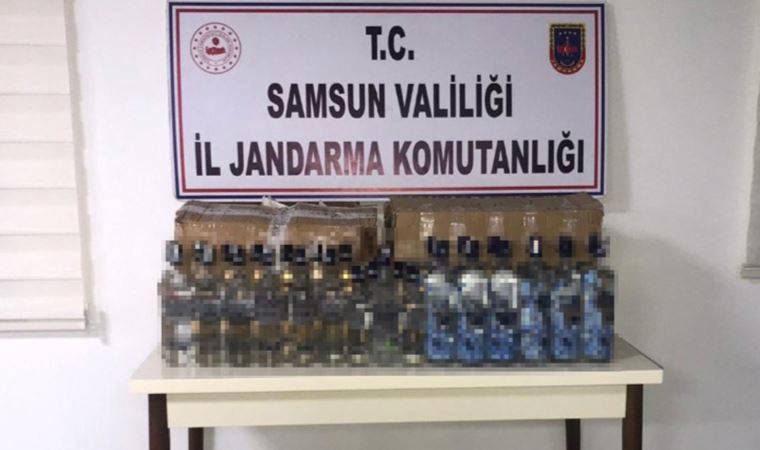 Samsun'da 'kaçakçılık' operasyonu: 251 şişe sahte bandrollü içki ele geçirildi