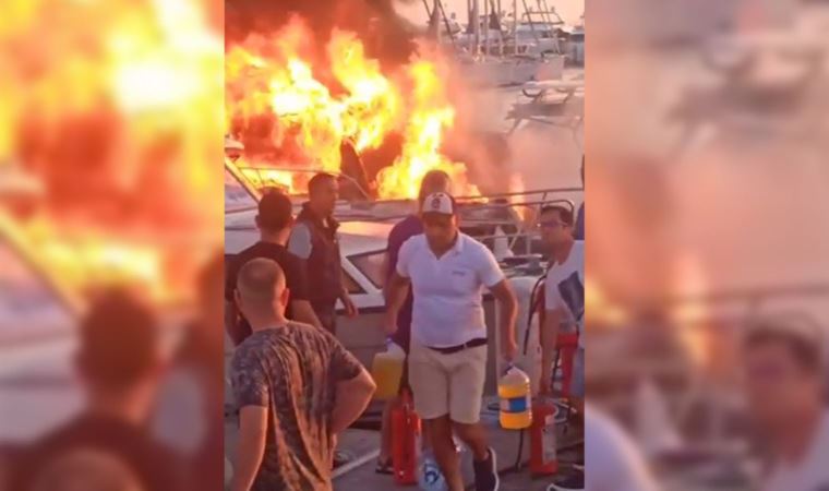 Bodrum'da teknede yangın paniği