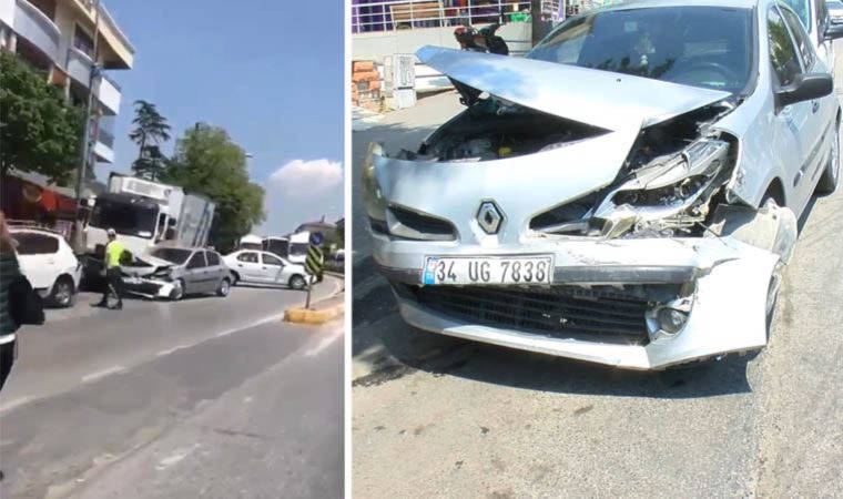 Kadıköy'de korkunç kaza: Kamyon, 3 otomobile çarparak durabildi