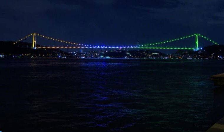 FSM Köprüsü hipertansiyon hastalığına dikkati çekmek için mavi ve yeşil renkle ışıklandırıldı