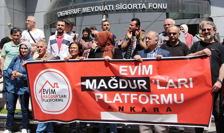 Evim Mağdurları Platformu, TMSF önünde eylem düzenledi