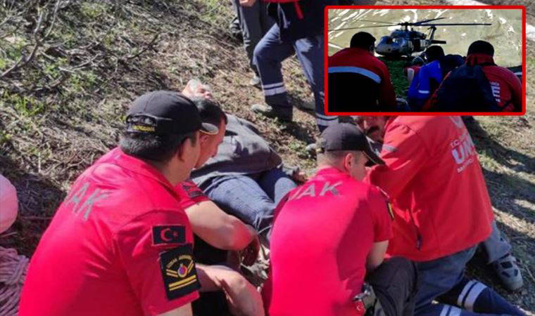 Mantar toplarken düşen kadın askeri helikopterle hastaneye ulaştırıldı