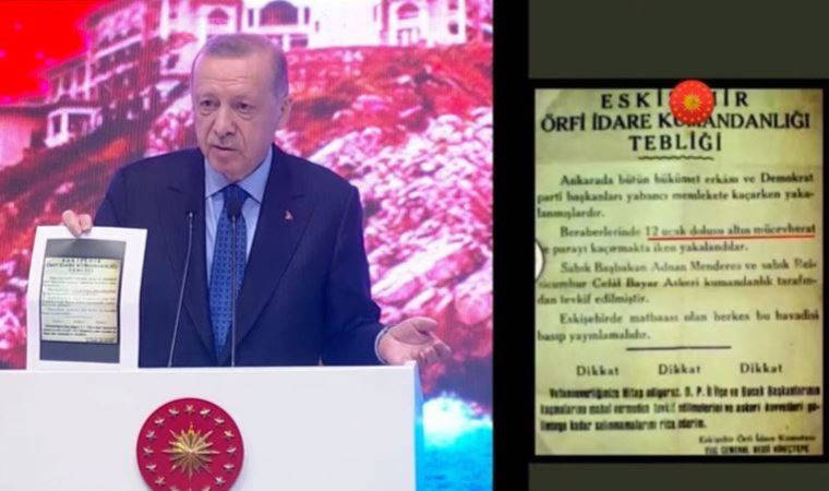 Erdoğan: Belgelerin yansıtılmasını istedi