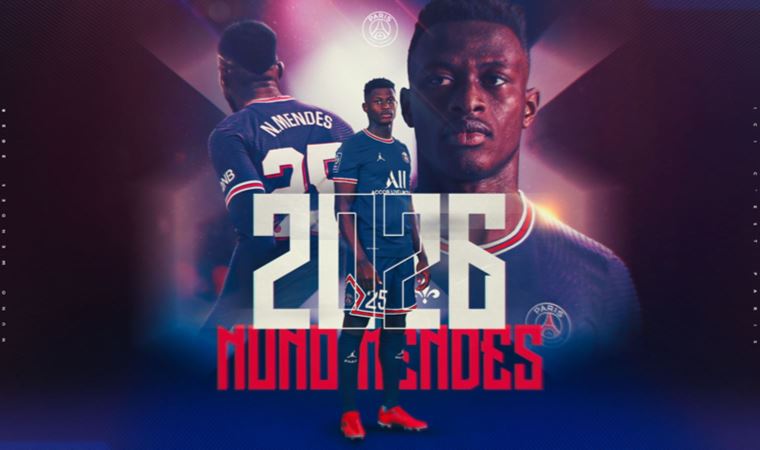 PSG, Portekizli sol bek Nuno Mendes ile 4 yıllık sözleşme imzaladı
