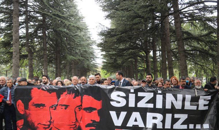 Üç fidan mezarları başında anıldı