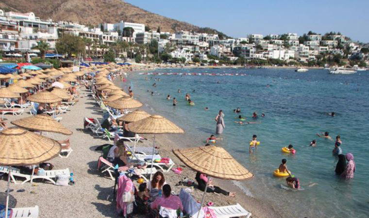 Bodrum sahillerinde yoğunluk