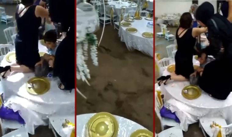 Sele düğünde yakalandılar, masaların üzerine çıkarak kurtuldular (06 Haziran 2022)