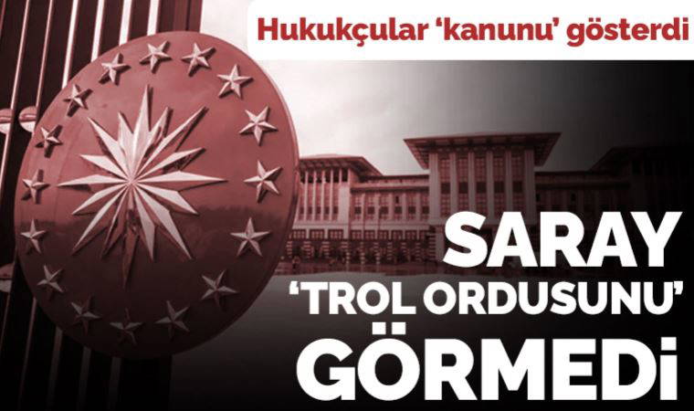 Saray, 8 bin kişilik trol ordusunu görmedi, hukukçular kanunu gösterdi: Anayasal suç