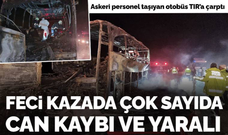 Mersin'de otobüs TIR'a çarptı: 2 şehit, 1 ölü ve 33 yaralı