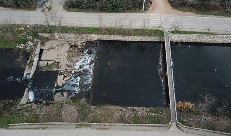 İzmit Körfezi'ne akan dere siyaha büründü