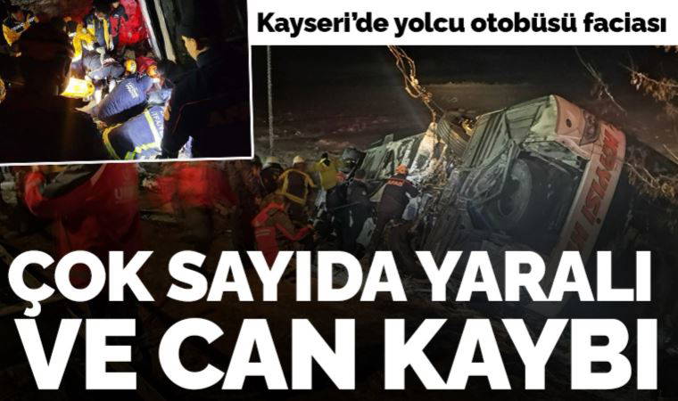 Kayseri'deki feci kazada yolcu otobüsü şarampole devrildi: 4 ölü, 25 yaralı!