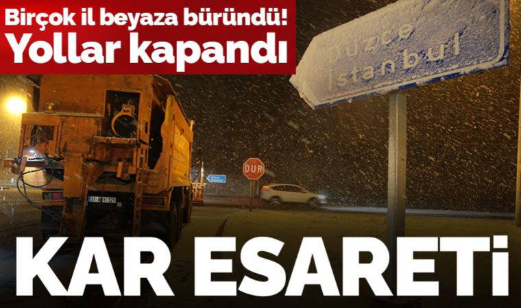 Beklenen kar yağışı başladı! Türkiye beyaza büründü, yollar kapandı