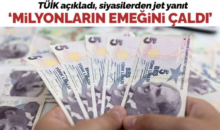 TÜİK'in açıkladığı enflasyon verisine siyasilerden tepki: 'Milyonların hakkını yedi, emeğini çaldı'