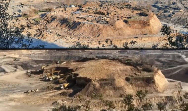 Kömür için orman ve camiden sonra arkeolojik tepeyi de yerle bir ettiler!