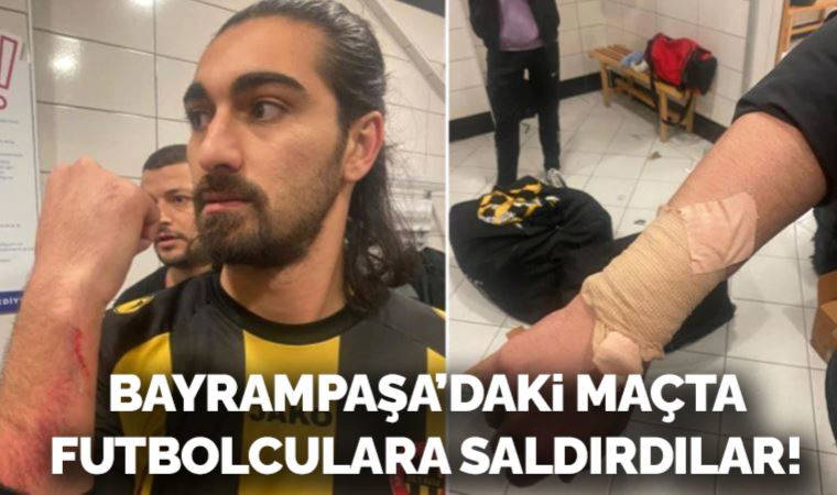 Bayrampaşa'daki amatör lig maçında taraftarlar sahaya inip futbolculara saldırdı
