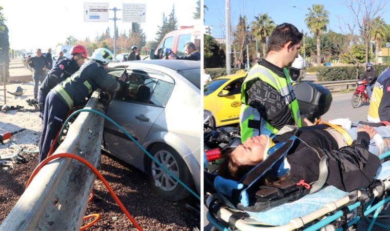 Feci kaza... Bariyer, motor kısmından girip kapıdan çıktı: Cansu güçlükle kurtarıldı