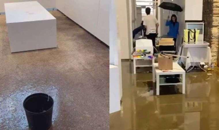 Contemporary İstanbul'u su bastı: Eserler zarar gördü