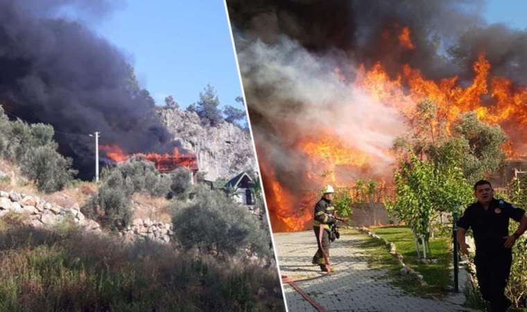 Ünlü tatil beldesinde yangın: Evde çıktı ormanlık alana sıçradı