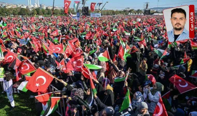 İstanbul'da Özgür Filistin Mitingi: Türkçe ve Arapça marşlar, Hamas yanlısı sloganlar