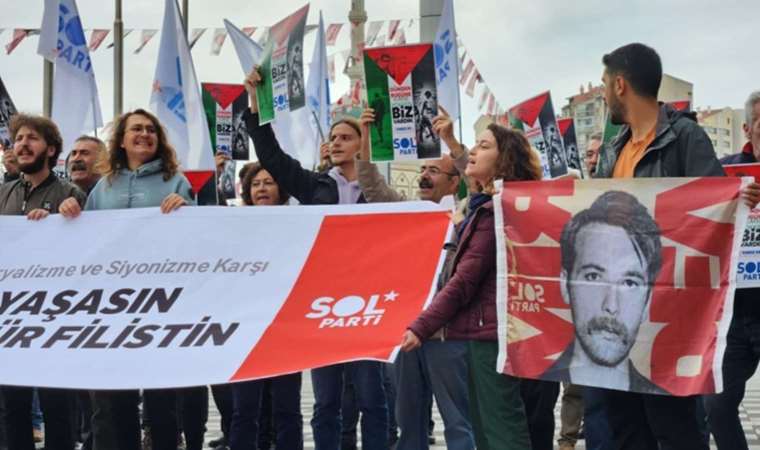 SOL Parti'den İsrail’in Ankara Büyükelçiliği önünde protesto