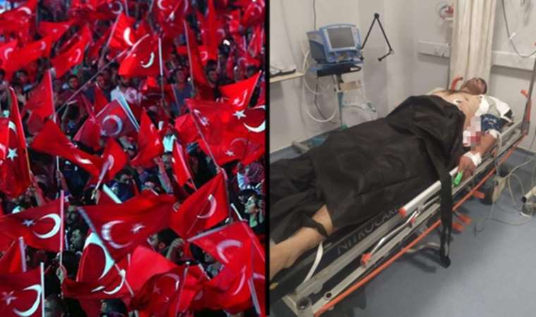 Türk bayrağı dağıtan zabıta amiri bıçaklandı