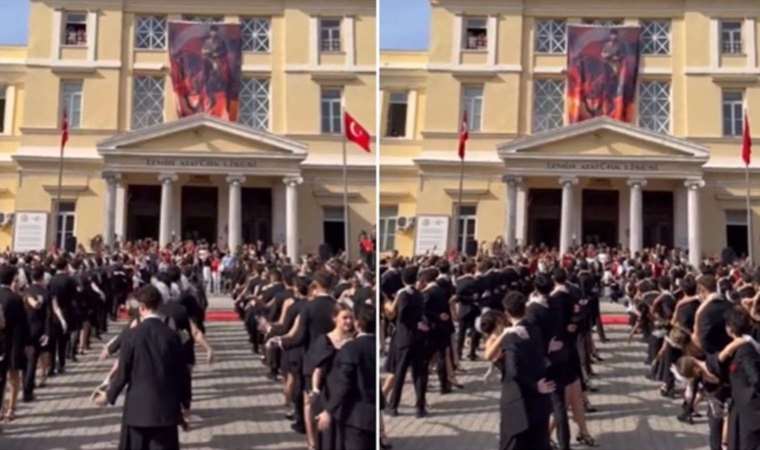 Cumhuriyet 100. yaşını kutluyor: İzmir Atatürk Lisesi öğrencilerinden vals gösterisi!