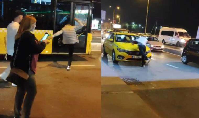 O anlar kaydedildi... Otobüsten indirilince ortalığı birbirine kattı!