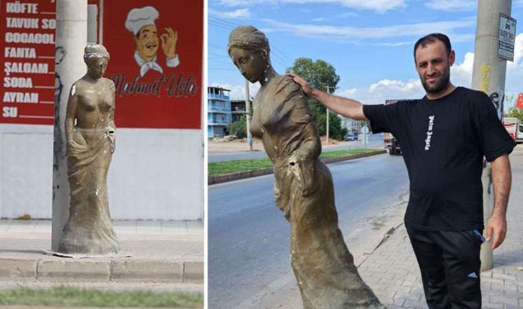 Altın Portakal'ın simgesi 'Venüs', hurdacıdan alınıp yol kenarına 'süs' yapıldı