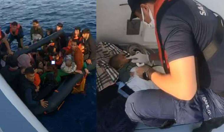 Çanakkale'de Yunan unsurlarının geri ittiği 1'i bebek 49 kaçak göçmen kurtarıldı