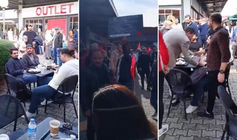 Kocaeli'nde Starbucks'ta 'zorla' protesto: Müşterilere tepki gösterip kahvelerini döktüler