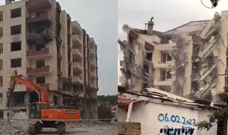 Depremde hasar almıştı... 7 katlı bina, yıkım sırasında çöktü!