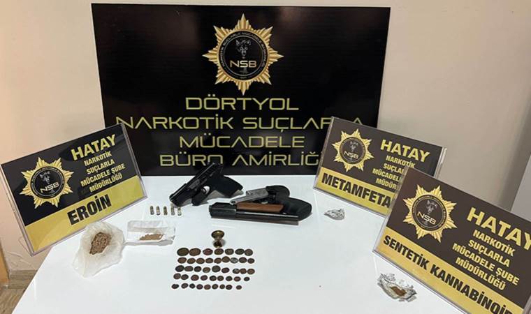 Hatay'da uyuşturucu ve tarihi eser kaçakçılığı operasyonu: 3 gözaltı