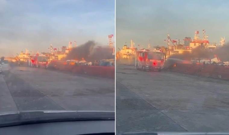 Yenikapı'da panik anları: Tekne alev alev yandı