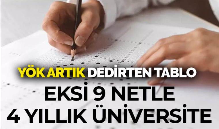 YÖK’ün kendi verileri ortaya koydu: Eksi dokuz netle 4 yıllık üniversite