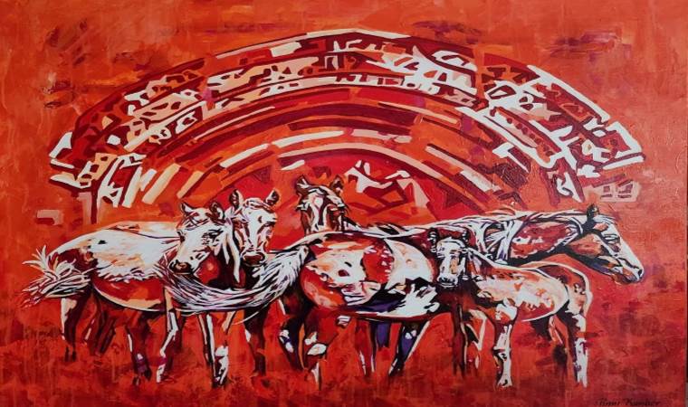 Sanatçı Pınar Kanber'den 'Kervansarayların İzinde'  resim sergisi