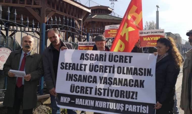 HKP'den bakanlık önünde 'asgari ücret' eylemi: En az 45 bin 686 TL olmalıdır