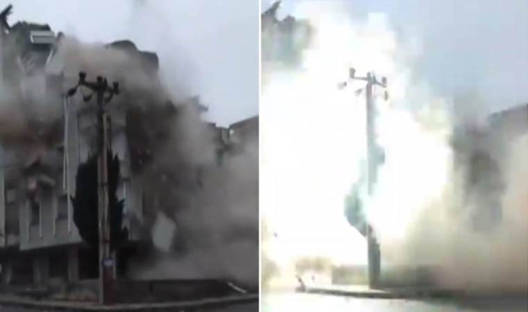 Kopan parçalar direğe zarar verdi: Elektrikler kesildi