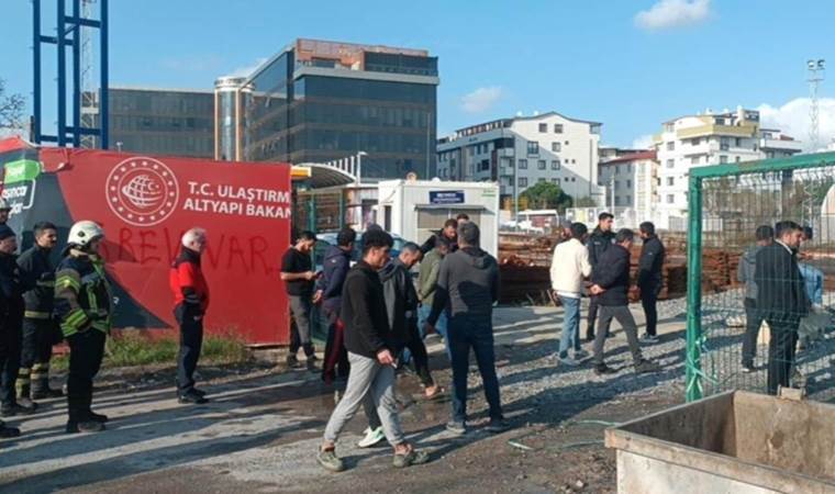 Gebze'de metro inşaatında ücretleri ödenmeyen işçiler greve başladı