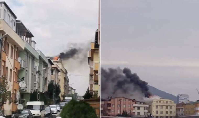 Ataşehir'de 4 katlı binada yangın!